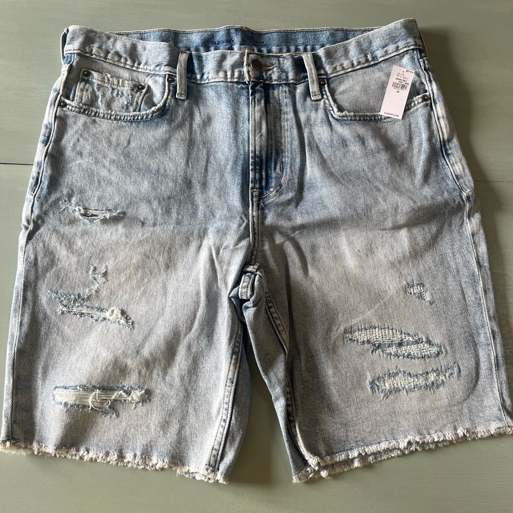 Old Navy Light Blue Distressed Jean Shorts